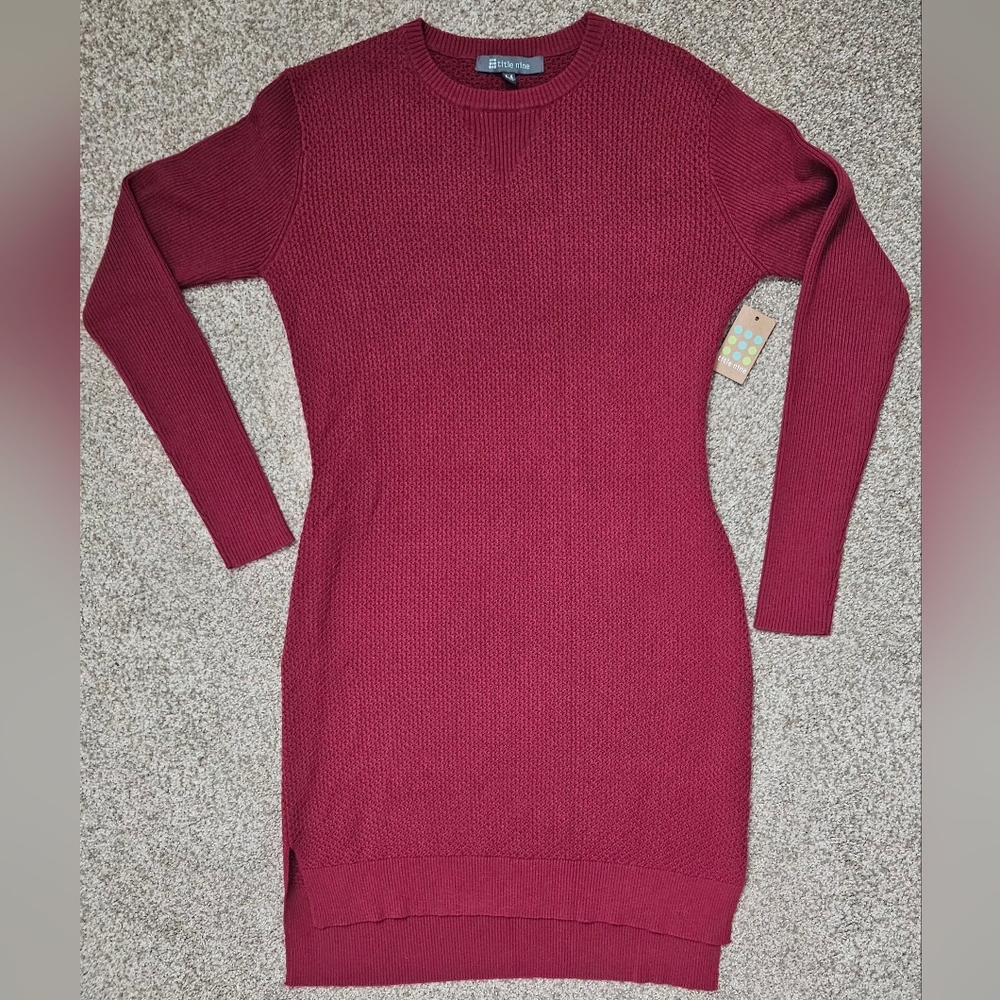 Title Nine Red Long Sleeve Dress, M